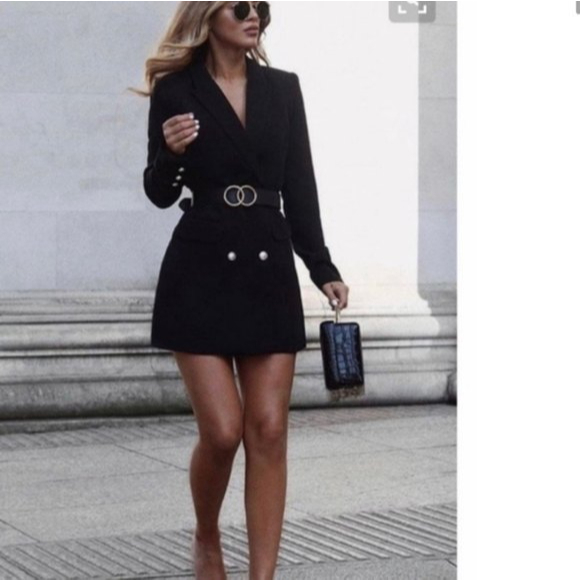 NWT * Zara Double Breasted Long Blazer Jacket - Picture 10 of 12